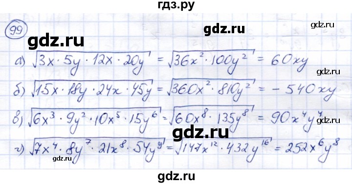 ГДЗ по алгебре 8 класс Солтан   упражнение - 99, Решебник