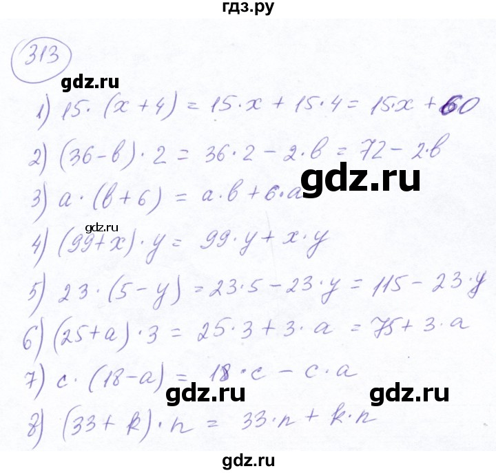 ГДЗ по математике 5 класс Ткачева   упражнение - 313, Решебник №2