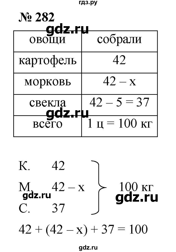 ГДЗ по математике 5 класс Ткачева   упражнение - 282, Решебник №1