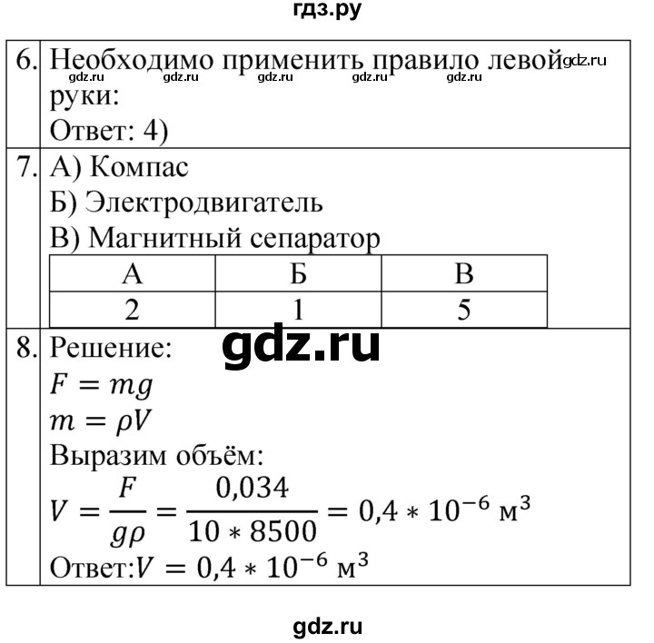 ГДЗ по физике 8 класс Громцева контрольные и самостоятельные работы  контрольные работы / КР-3 - Вариант 2, Решебник