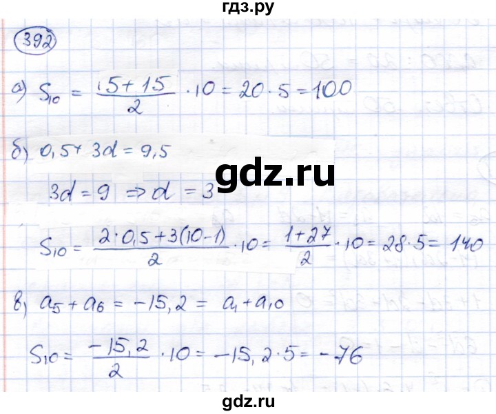 ГДЗ по алгебре 9 класс Солтан   упражнение - 392, Решебник