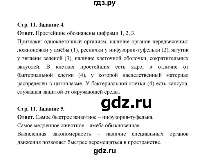 ГДЗ по биологии 7 класс  Чередниченко рабочая тетрадь  параграф 3 (страница) - 11, Решебник