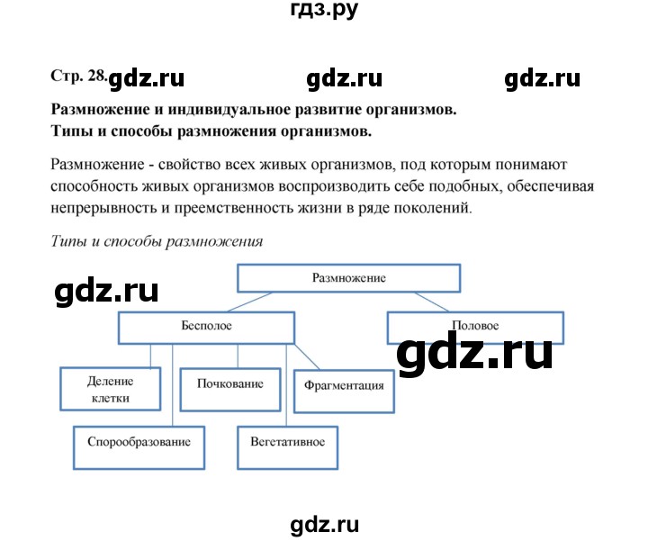 ГДЗ по биологии 9 класс  Бодрова рабочая тетрадь  страница - 28, Решебник