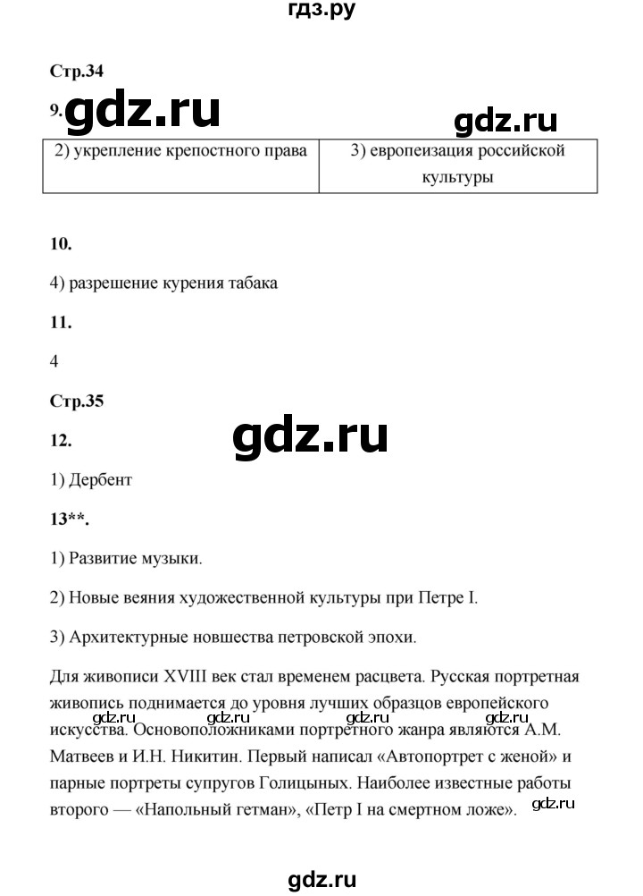 ГДЗ по истории 8 класс  Соловьёв контрольные работы История России (Арсентьев)  контрольная работа 4 (вариант) - 1, Решебник