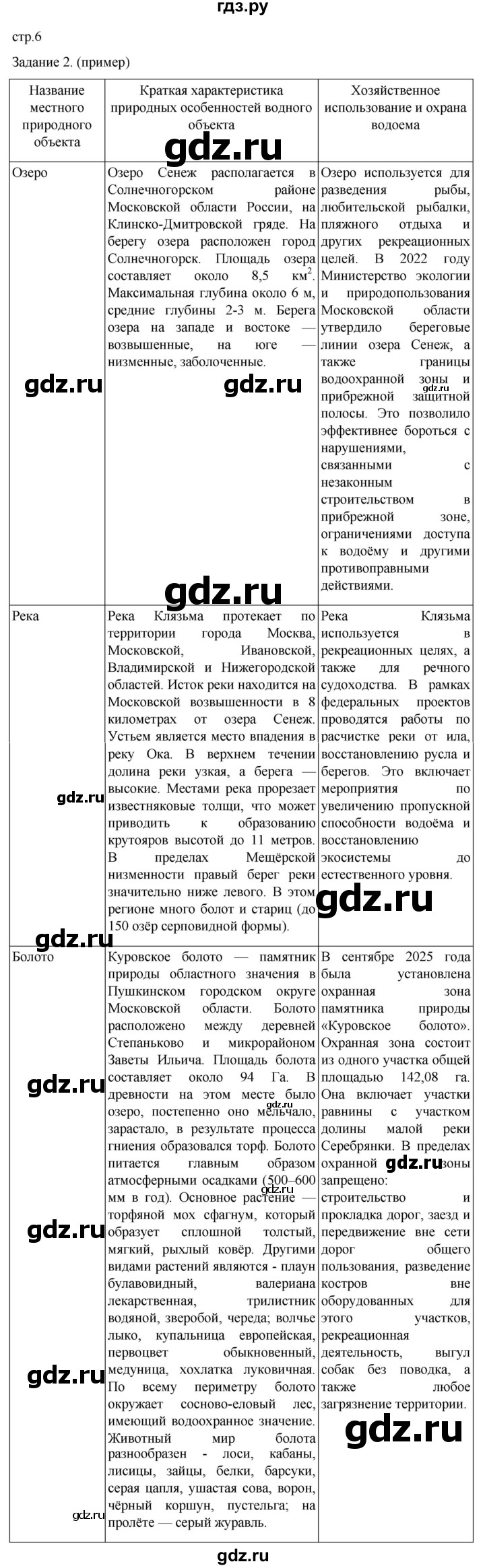 ГДЗ по географии 5‐6 класс Сиротин рабочая тетрадь с контурными картами  страница - 6, Решебник 2025