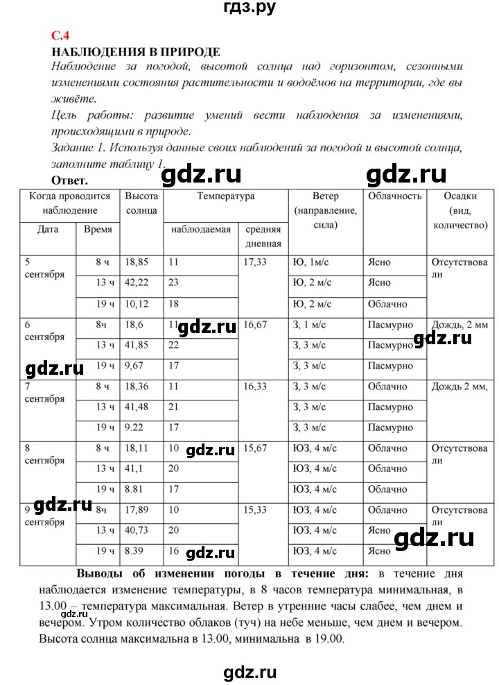 ГДЗ по географии 5‐6 класс Сиротин рабочая тетрадь с контурными картами  страница - 4, Решебник 2021