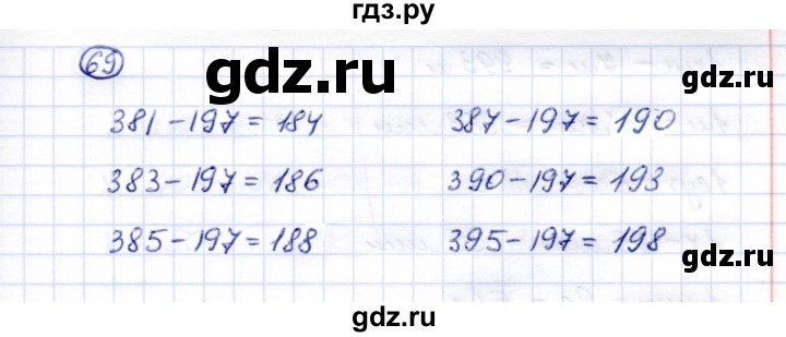 ГДЗ по математике 5 класс Перова  Для обучающихся с интеллектуальными нарушениями все действия в пределах 1000 - 69, Решебник