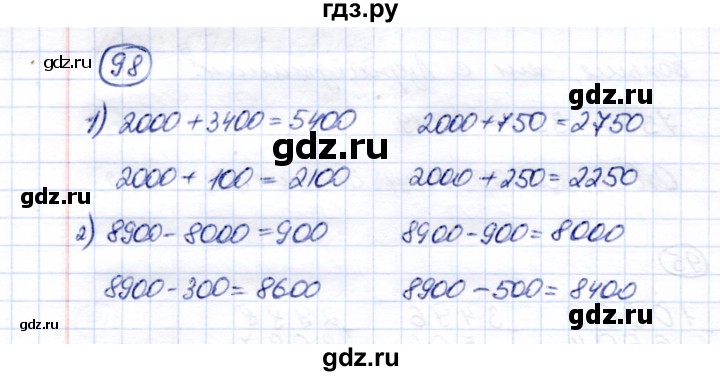 ГДЗ по математике 6 класс Перова рабочая тетрадь Для обучающихся с интеллектуальными нарушениями упражнение - 98, Решебник