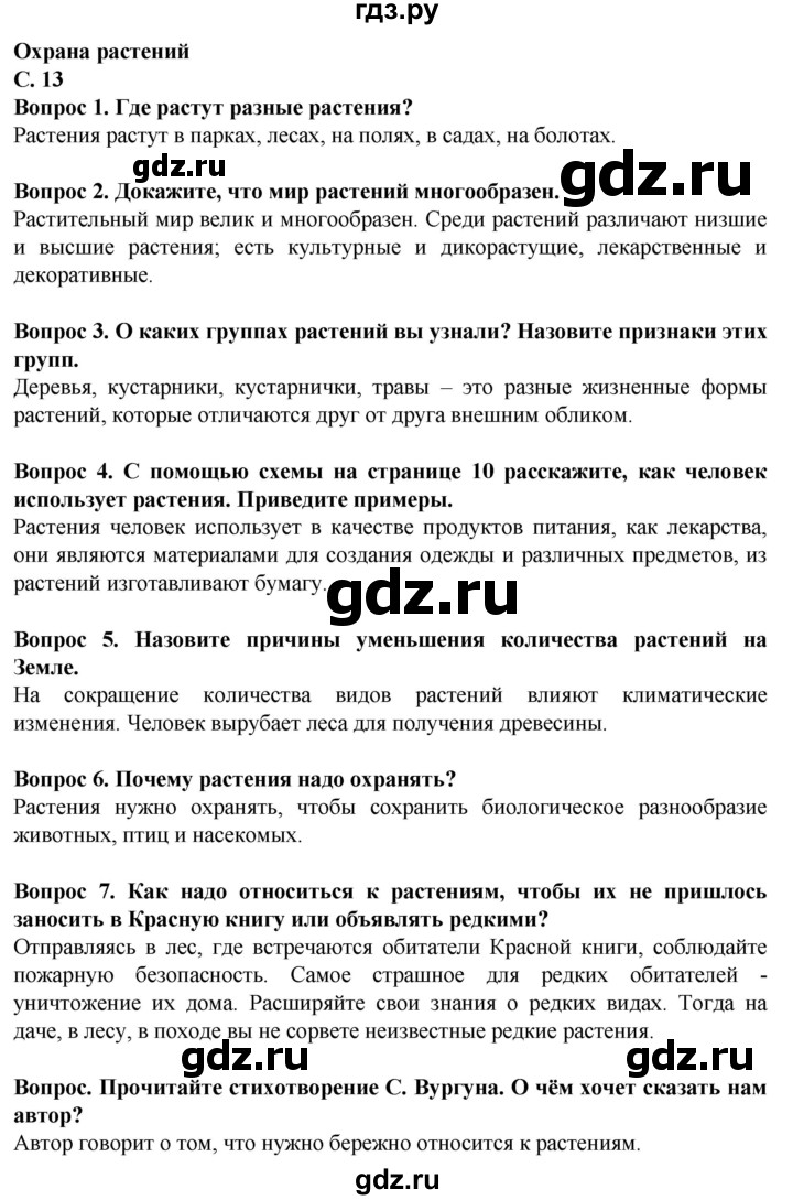 ГДЗ по биологии 7 класс Клепинина Растения. Бактерии. Грибы Для обучающихся с интеллектуальными нарушениями страница - 13, Решебник