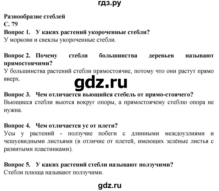 ГДЗ по биологии 7 класс Клепинина  Для обучающихся с интеллектуальными нарушениями страница - 79, Решебник