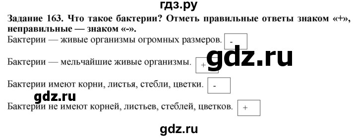 ГДЗ по биологии 7 класс Клепинина рабочая тетрадь Растения. Бактерии. Грибы. Для обучающихся с интеллектуальными нарушениями задание - 163, Решебник