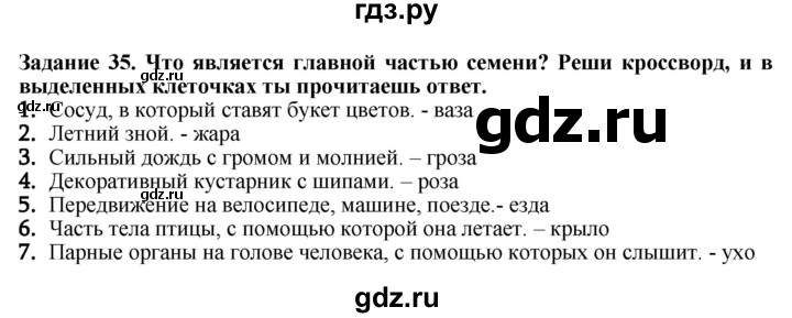 ГДЗ по биологии 7 класс Клепинина рабочая тетрадь Растения. Бактерии. Грибы. Для обучающихся с интеллектуальными нарушениями задание - 35, Решебник