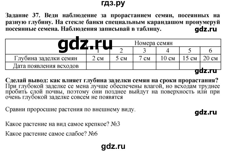 ГДЗ по биологии 7 класс Клепинина рабочая тетрадь Растения. Бактерии. Грибы. Для обучающихся с интеллектуальными нарушениями задание - 37, Решебник