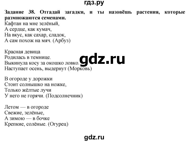 ГДЗ по биологии 7 класс Клепинина рабочая тетрадь Растения. Бактерии. Грибы. Для обучающихся с интеллектуальными нарушениями задание - 38, Решебник