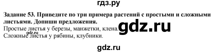 ГДЗ по биологии 7 класс Клепинина рабочая тетрадь Растения. Бактерии. Грибы. Для обучающихся с интеллектуальными нарушениями задание - 53, Решебник