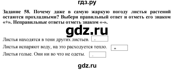 ГДЗ по биологии 7 класс Клепинина рабочая тетрадь Растения. Бактерии. Грибы. Для обучающихся с интеллектуальными нарушениями задание - 58, Решебник