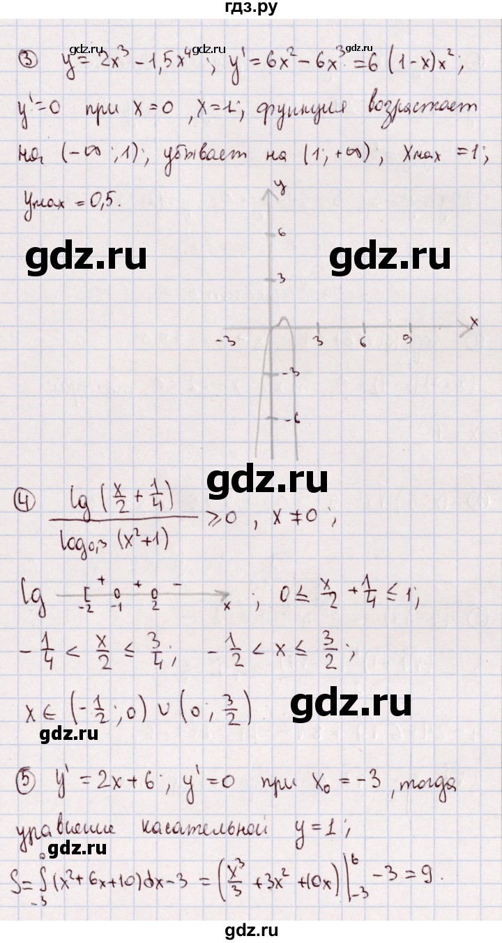 ГДЗ по алгебре 11 класс Ивлев дидактические материалы  примерный вариант экзаменационной работы - 5, Решебник