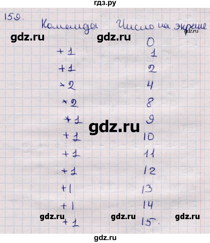 ГДЗ по информатике 5 класс Семенов   задание - 159, Решебник