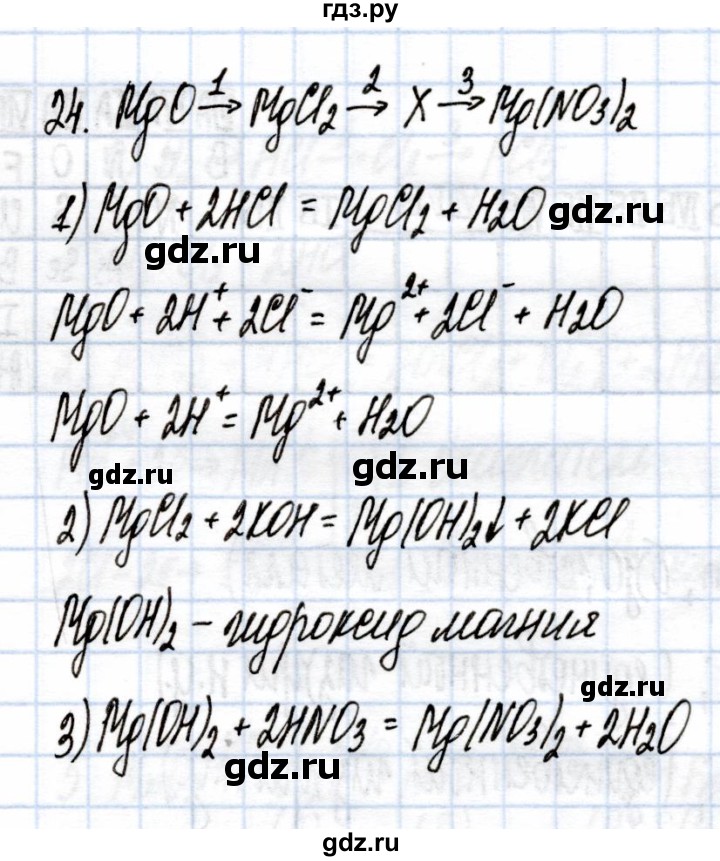 ГДЗ по химии 9 класс Еремин рабочая тетрадь  готовимся к контрольной работе / химическая  реакция - 24, Решебник