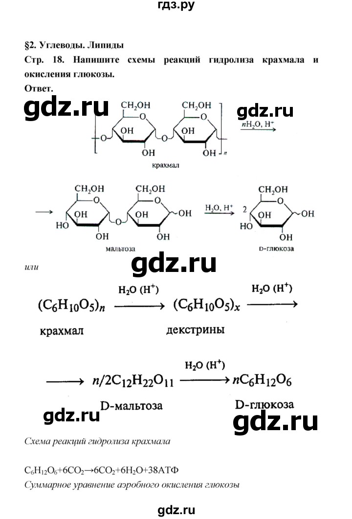 ГДЗ по биологии 10 класс  Беляев  Базовый уровень параграф 2 (страница) - 18, Решебник