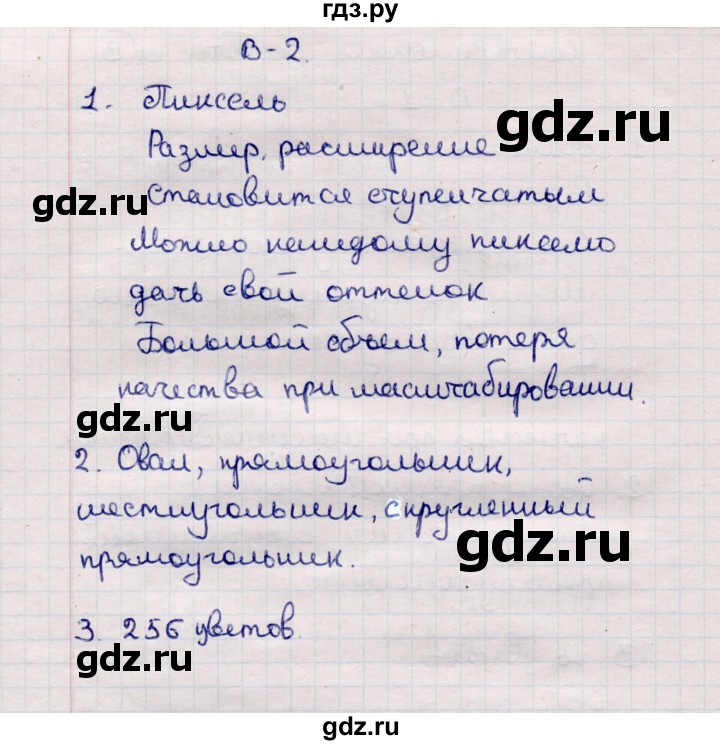 ГДЗ по информатике 7 класс  Босова самостоятельные и контрольные работы Базовый уровень КР-3 - Вариант 2, Решебник 2017