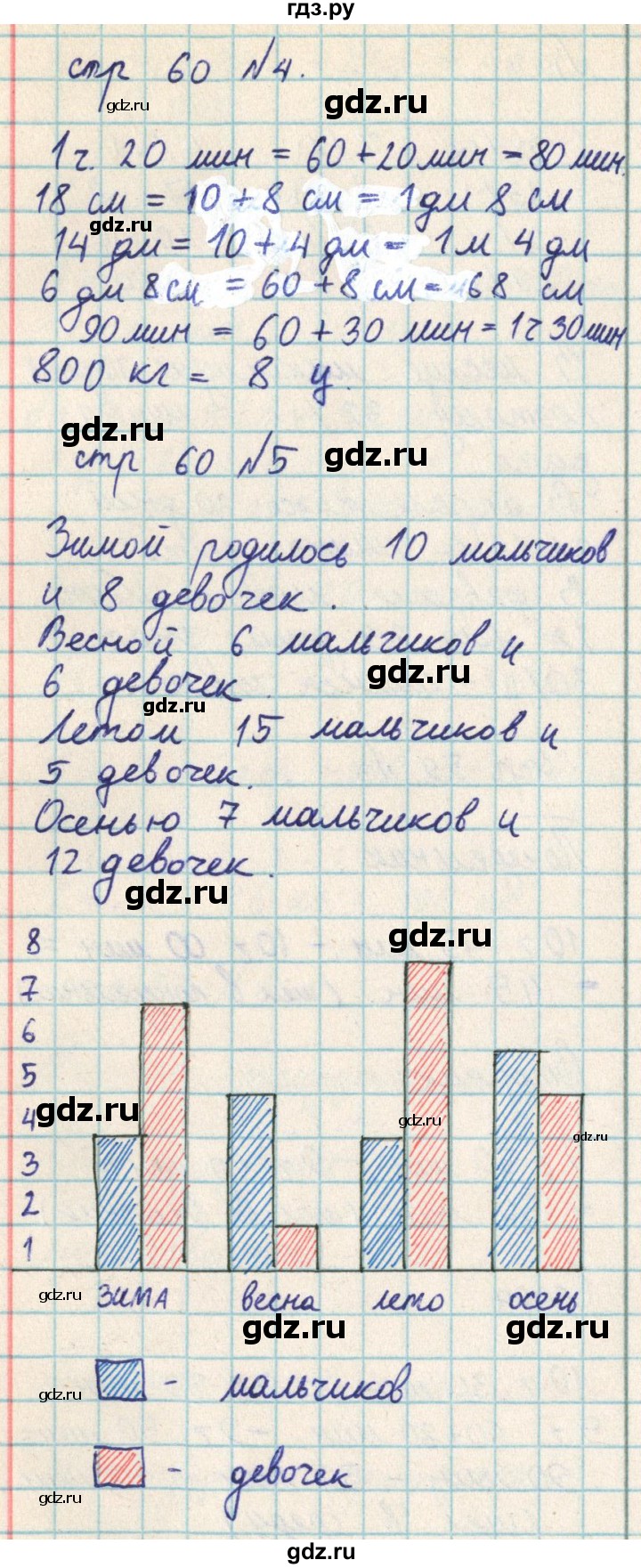 ГДЗ по математике 2 класс Акпаева   часть 2. страница - 60, Решебник