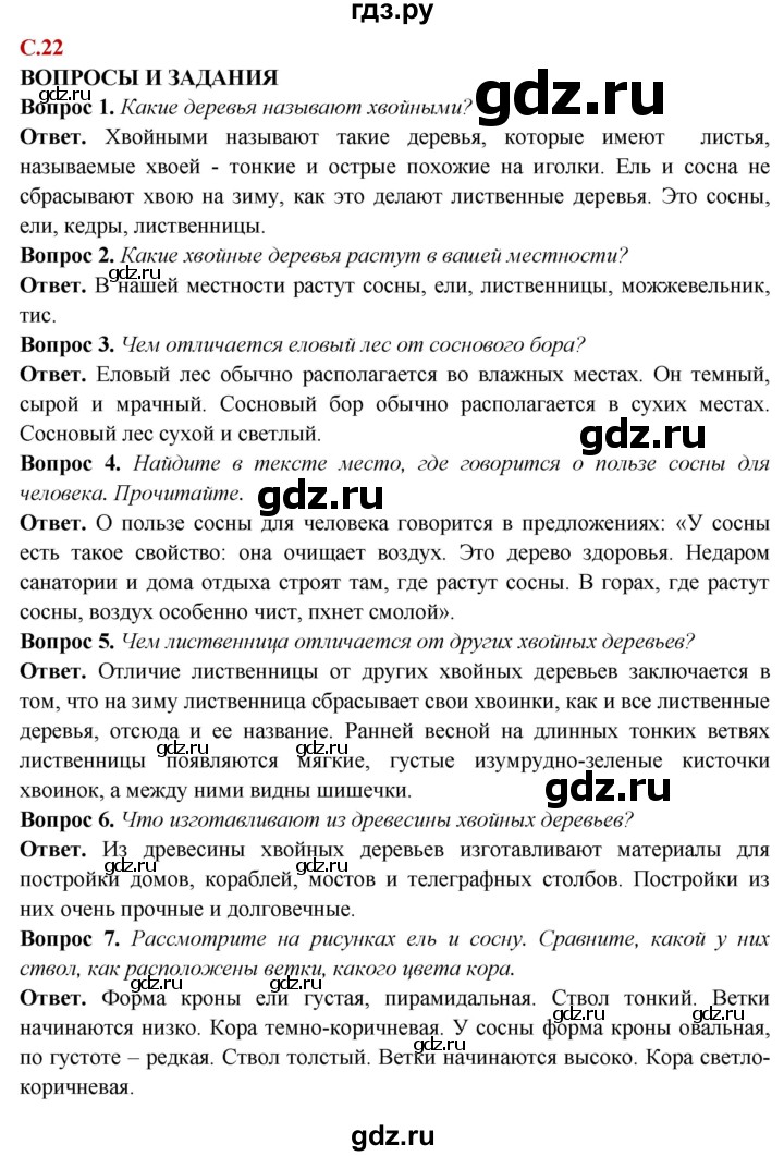 ГДЗ по природоведению 6 класс Лифанова  Для обучающихся с интеллектуальными нарушениями страница - 22, Решебник