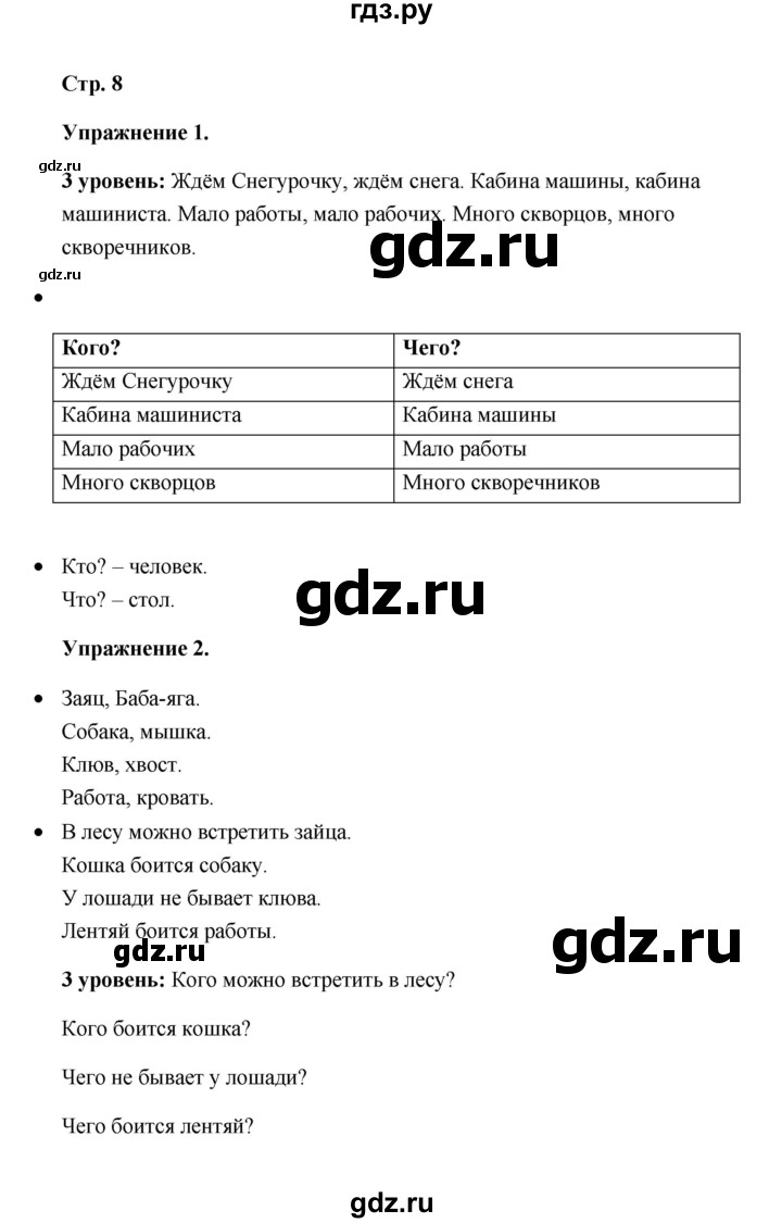 ГДЗ по русскому языку 4 класс Якубовская  Для обучающихся с интеллектуальными нарушениями часть 2 (страница) - 8, Решебник №1