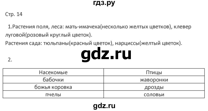 ГДЗ по миру природы и человека 4 класс Матвеева рабочая тетрадь Для обучающихся с интеллектуальными нарушениями страница - 14, Решебник