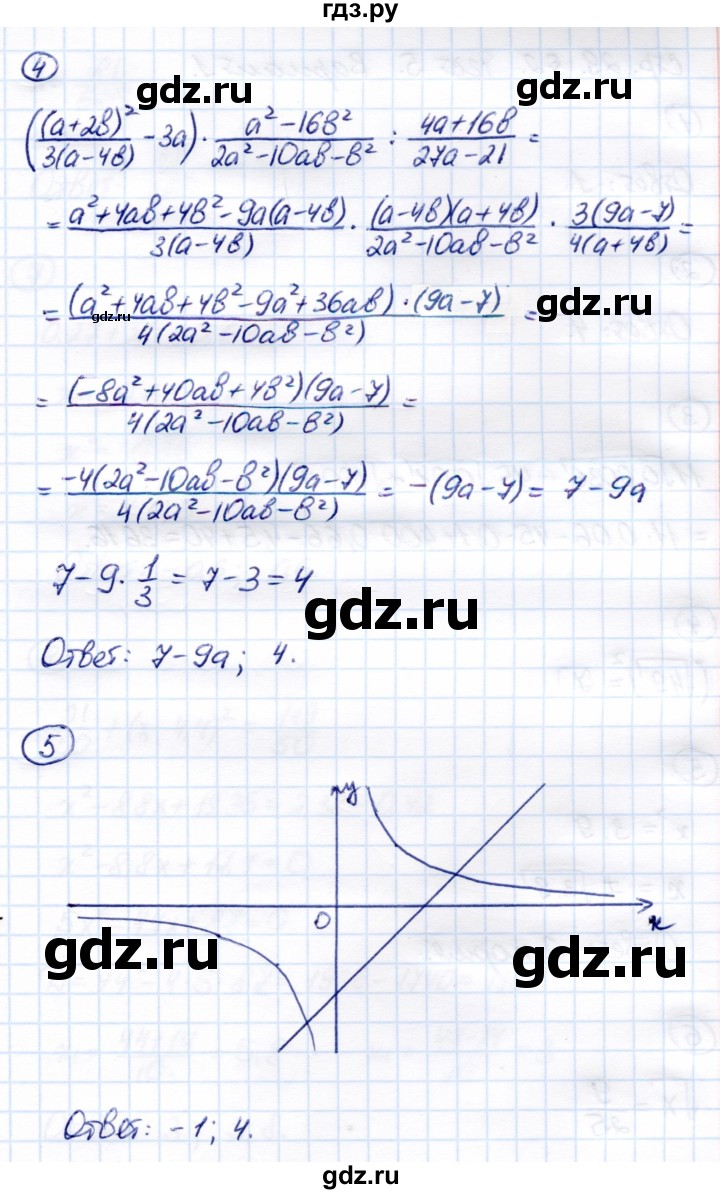 ГДЗ по алгебре 8 класс  Глазков Контрольные измерительные материалы (ким)  контрольная работа / контрольная работа 2 (вариант) - 4, Решебник