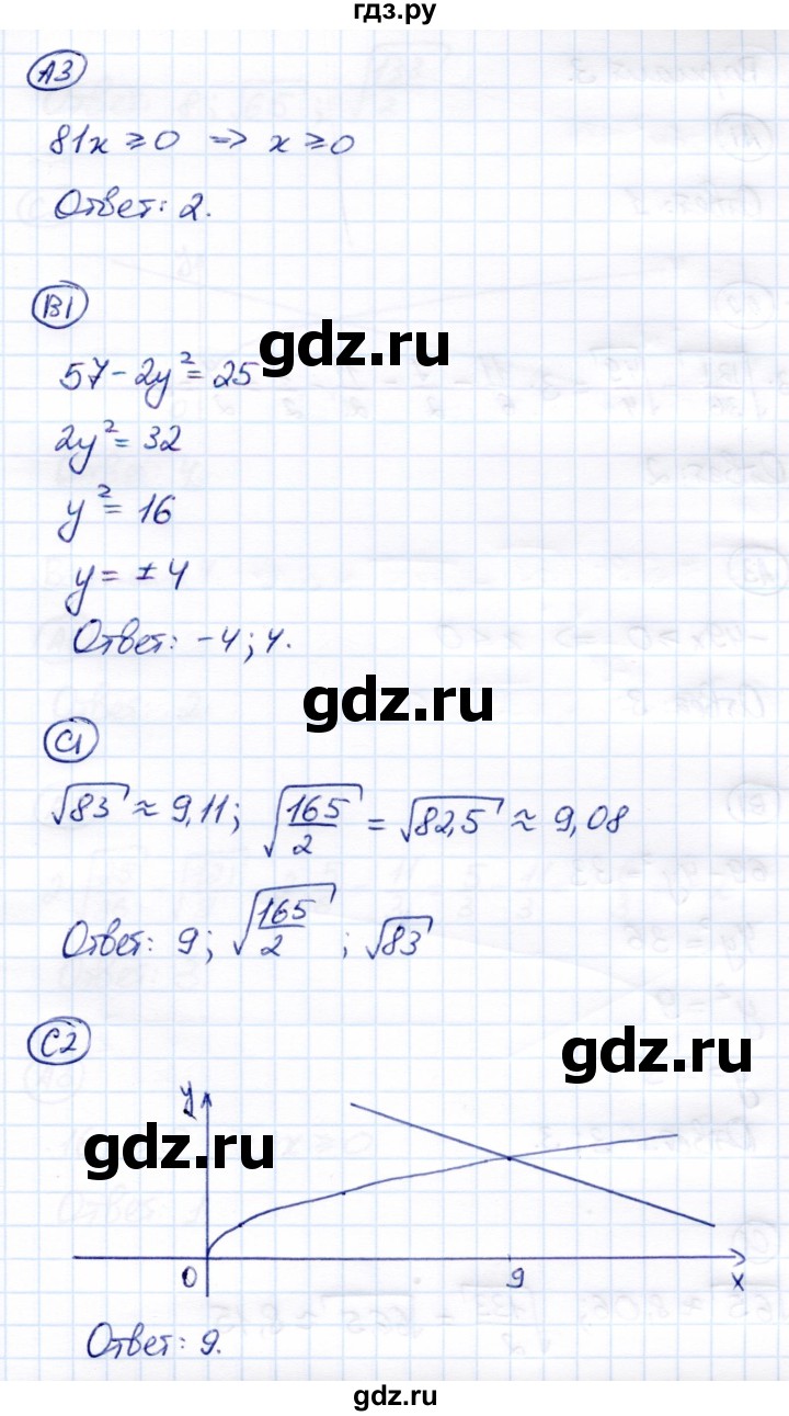 ГДЗ по алгебре 8 класс Глазков самостоятельные и контрольные работы  контрольные работы / КР-3 - Вариант 2, Решебник