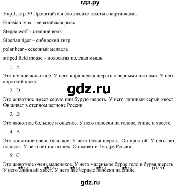 ГДЗ по английскому языку 3 класс Костюк Team Up!  часть 2. страница - 59, Решебник к учебнику 2021