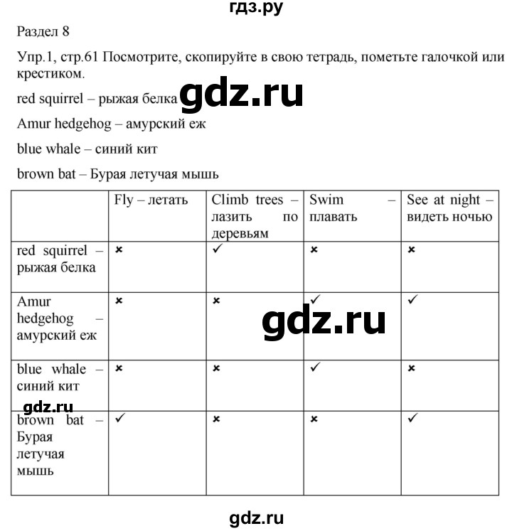 ГДЗ по английскому языку 3 класс Костюк Team Up!  часть 2. страница - 61, Решебник к учебнику 2021