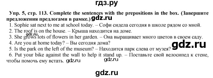 ГДЗ по английскому языку 5 класс Голдштейн   страница - 113, Решебник