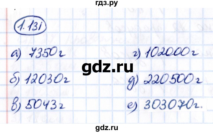 ГДЗ по математике 5 класс Виленкин   §1 - 1.131, Решебник к учебнику 2021