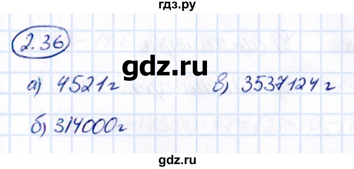 ГДЗ по математике 5 класс Виленкин   §2 - 2.36, Решебник к учебнику 2021