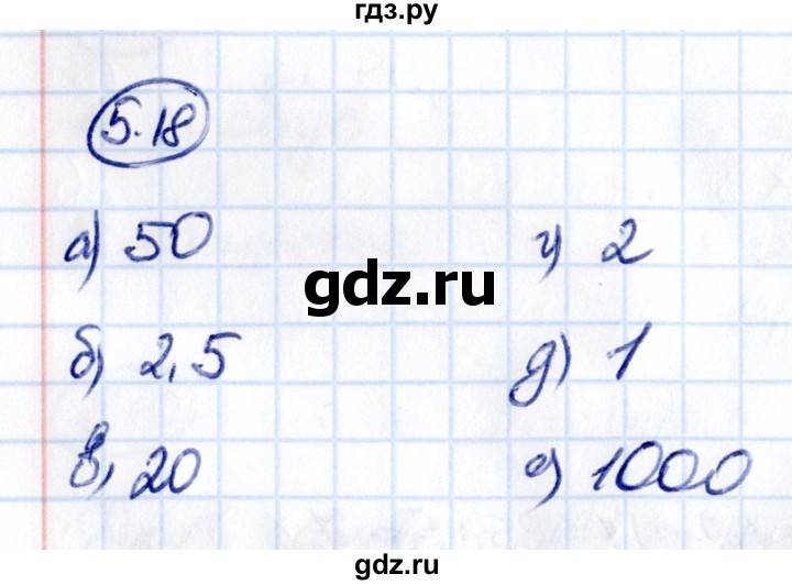 ГДЗ по математике 5 класс Виленкин   §5 - 5.18, Решебник к учебнику 2021