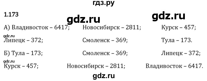 Гдз по математике за 5 класс Виленкин, Жохов, Чесноков ответ на номер № 1.173, Решебник 2024