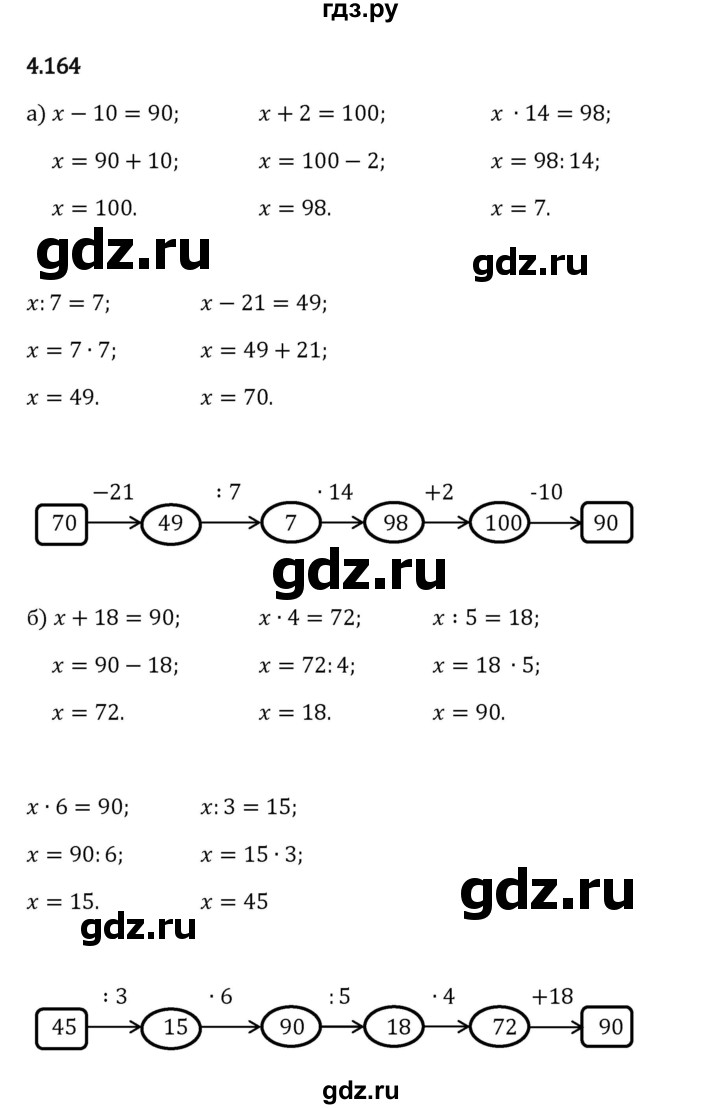 Гдз по математике за 5 класс Виленкин, Жохов, Чесноков ответ на номер № 4.164, Решебник 2024