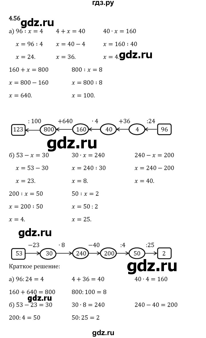 Гдз по математике за 5 класс Виленкин, Жохов, Чесноков ответ на номер № 4.56, Решебник 2024