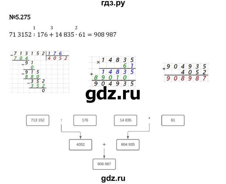 Гдз по математике за 5 класс Виленкин, Жохов, Чесноков ответ на номер № 5.275, Решебник 2024