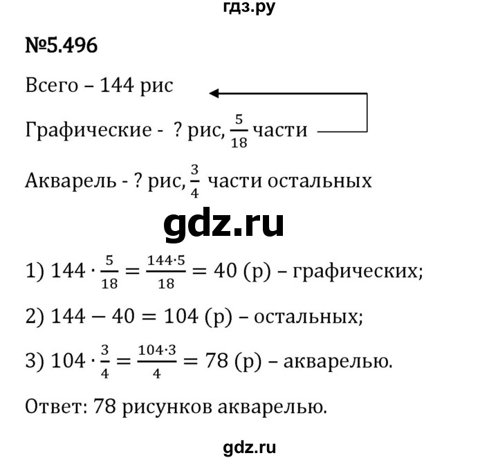 Гдз по математике за 5 класс Виленкин, Жохов, Чесноков ответ на номер № 5.496, Решебник 2026