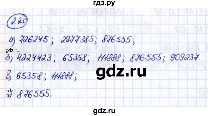 Гдз по математике за 6 класс Виленкин, Жохов, Чесноков ответ на номер № 2.20, Решебник 2021