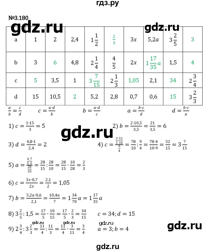 ГДЗ по математике 6 класс Виленкин   §3 / упражнение - 3.180, Решебник к учебнику 2023