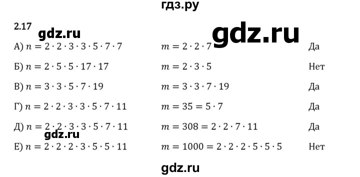 Гдз по математике за 6 класс Виленкин, Жохов, Чесноков ответ на номер № 2.17, Решебник 2024