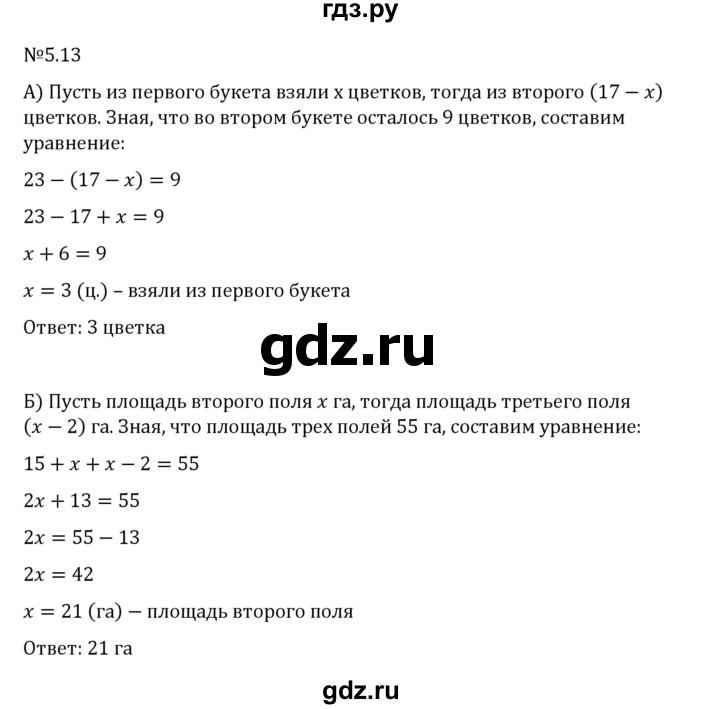 Гдз по математике за 6 класс Виленкин, Жохов, Чесноков ответ на номер № 5.13, Решебник 2024