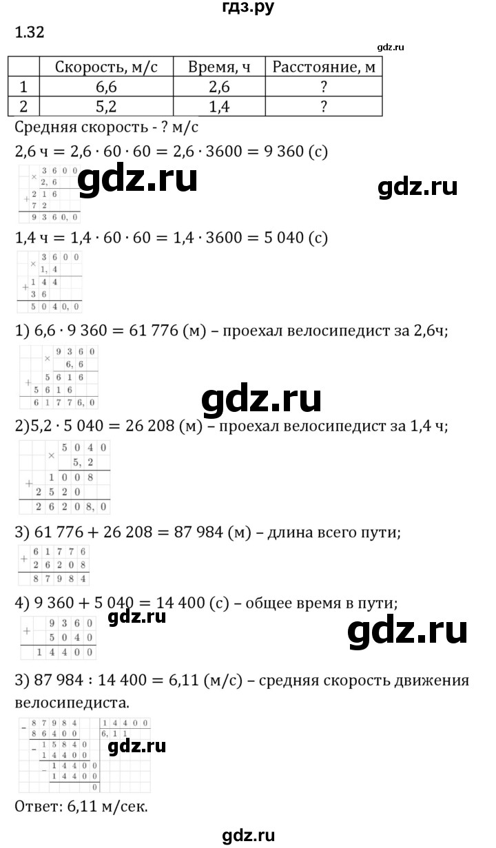 Гдз по математике за 6 класс Виленкин, Жохов, Чесноков ответ на номер № 1.32, Решебник 2024