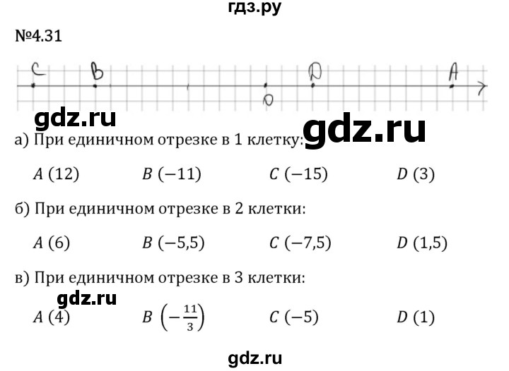 Гдз по математике за 6 класс Виленкин, Жохов, Чесноков ответ на номер № 4.31, Решебник 2024