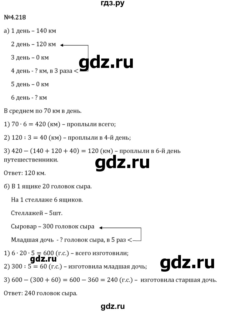 Гдз по математике за 6 класс Виленкин, Жохов, Чесноков ответ на номер № 4.218, Решебник 2026