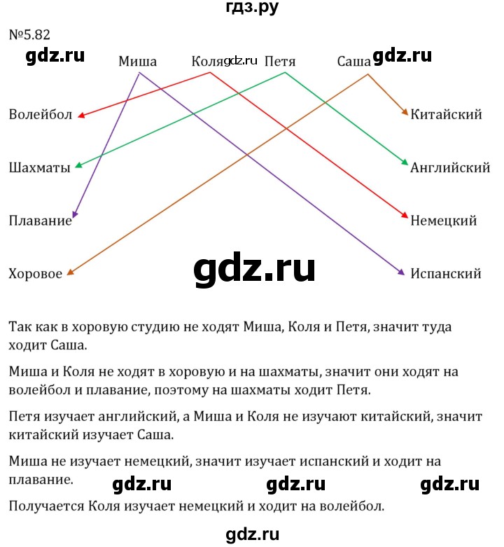 Гдз по математике за 6 класс Виленкин, Жохов, Чесноков ответ на номер № 5.82, Решебник 2026